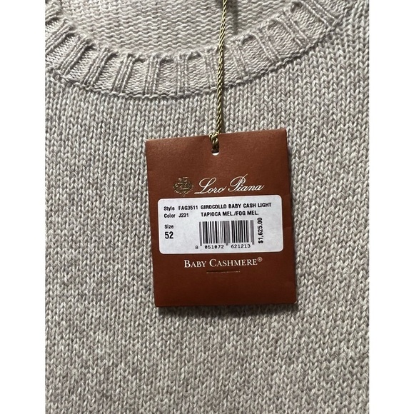 NWT LORI PIANA GIROCOLLO BABY CASHMERE LIGHT/ COLOR: TAPIOCA - Picture 8 of 8